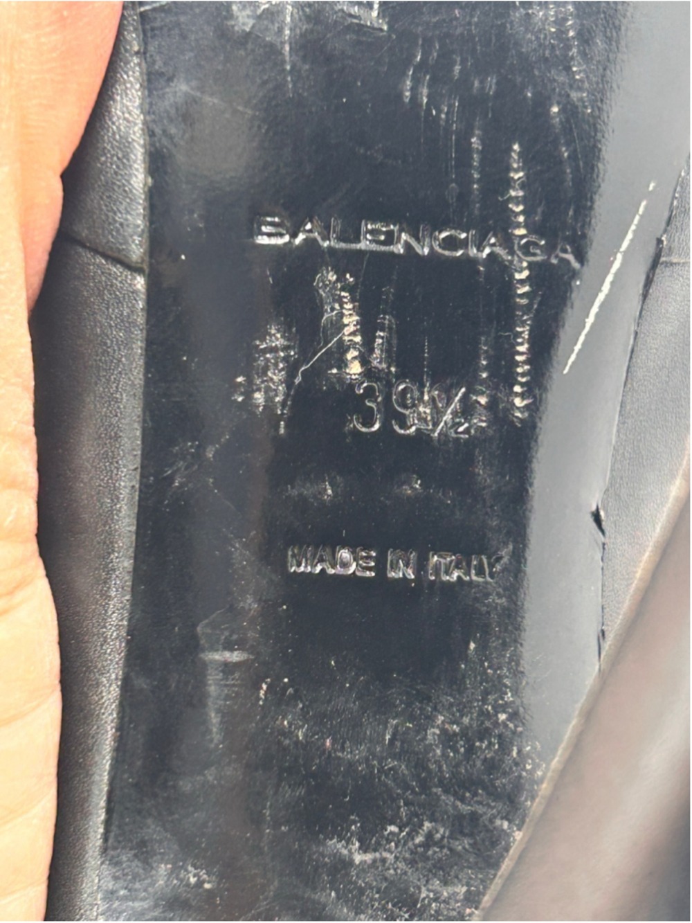 Balenciaga Leather Contrast Trim Pointed Toe Mule Heels EU 39.5 - Picture 10 of 10